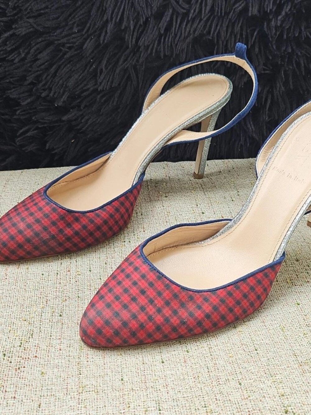 J.Crew Women Heels Pump Shoes Fabric Upper Sandal Made in Italy Size 7